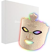 Face Mask Light Therapy, 7 Color Red Light Therapy for Face, LED Facial Light Therapy Device, Rechargeable Cordless Skin Care Face Mask for Wrinkle Reduction, Gray