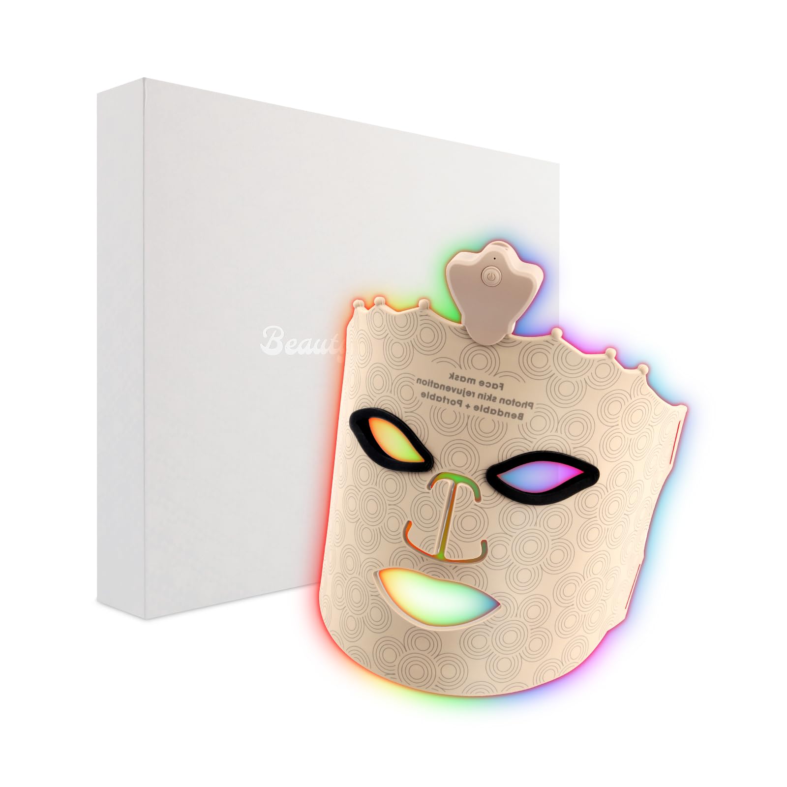 7 Color LED Face Mask Light Therapy Red Light Therapy Mask for Face for Anti Aging Wrinkles Silicone