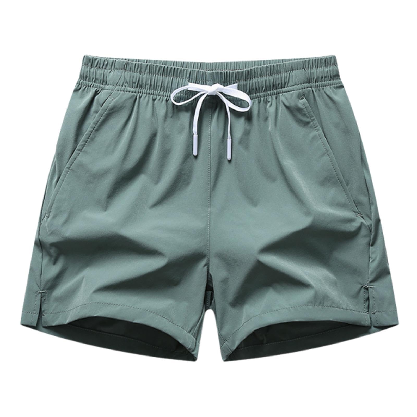 Active Shorts Casual Beachwear Loose Fit Drawstring for Training Jogging Gym green M-image-25