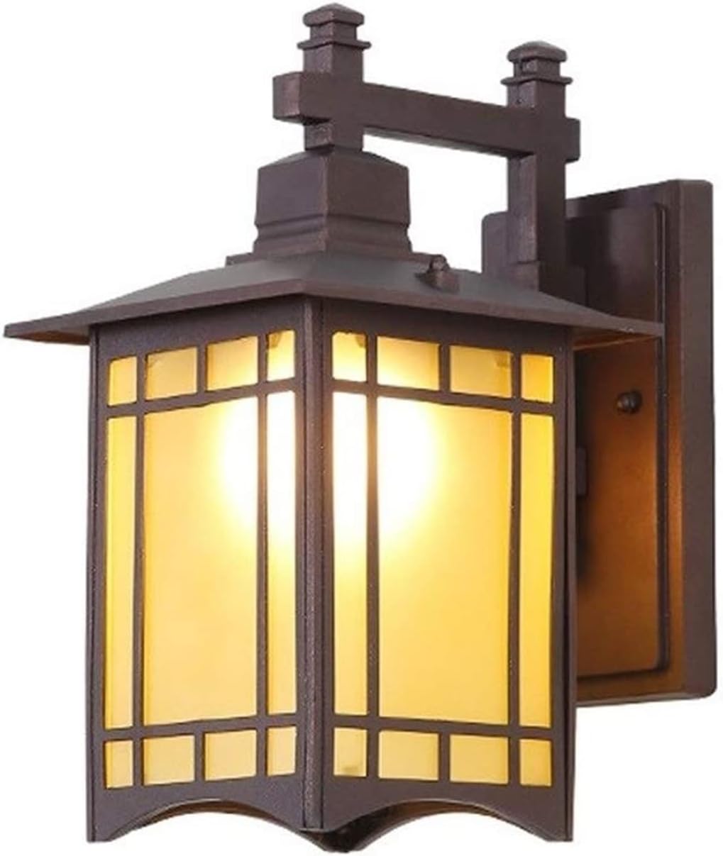 Wall lamp, ヨーロピアンウォールライトヨーロピアンスタイルレトロ燭台中国風スクエア屋外ウォールライト防水アルミガラスランタ