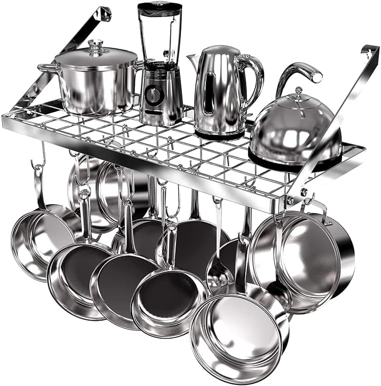 Miniatura 8 de Paquete de 20 ganchos en forma de S de acero inoxidable de calibre pesado de 8GA y 0.157 in para estante de utensilios de cocina, apertura trasera