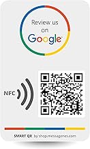 MESSAGENES | Review Us on Google QR Code Stickers | Reusable Smart QR Code and NFC | 1 Rectangular Unit | Easy Reviews | Modify Link Whenever You Want | Google Decal for Business | Premium Materials