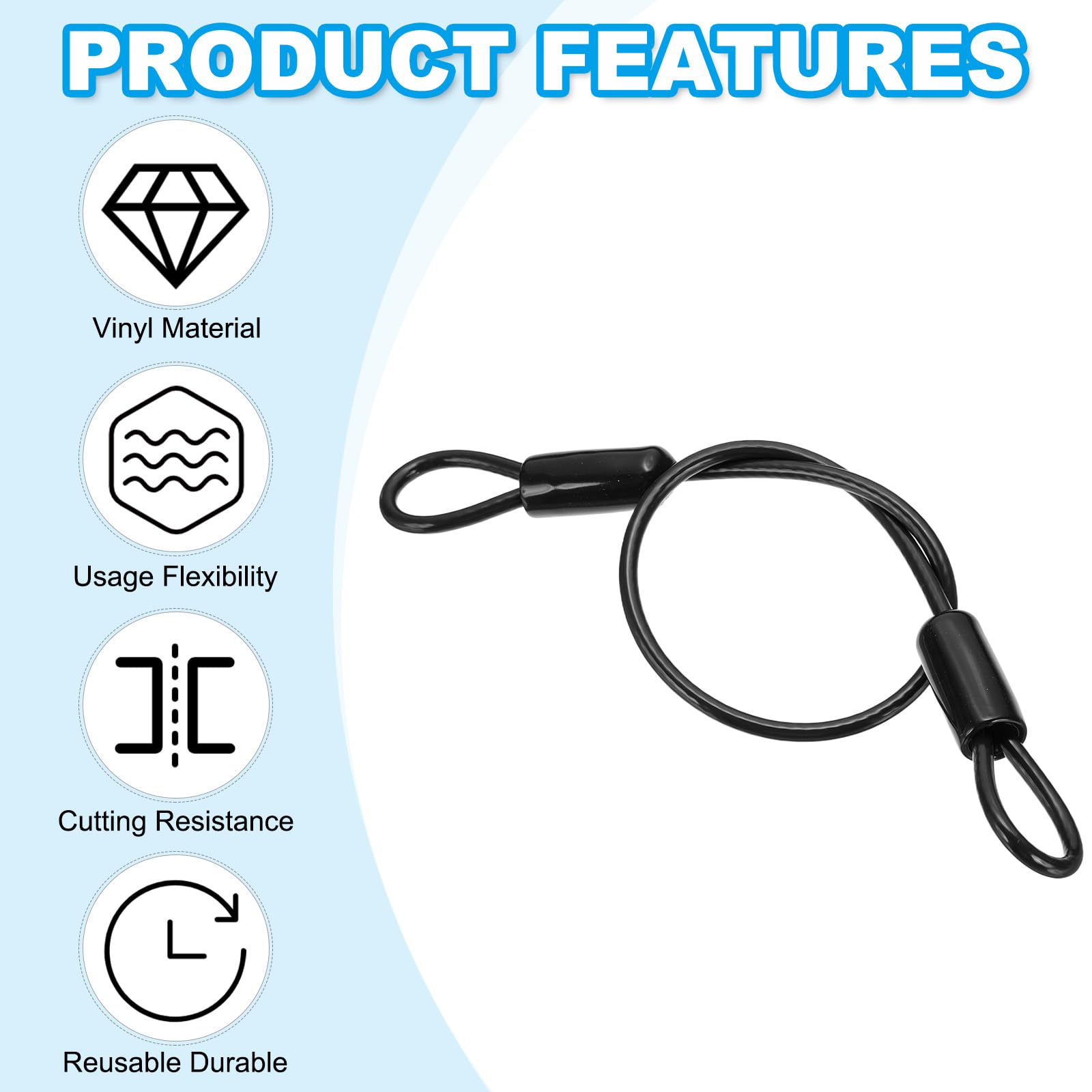 PATIKIL 3/16" Dia Vinyl Coated Stainless Steel Cable with Loops - Image 4