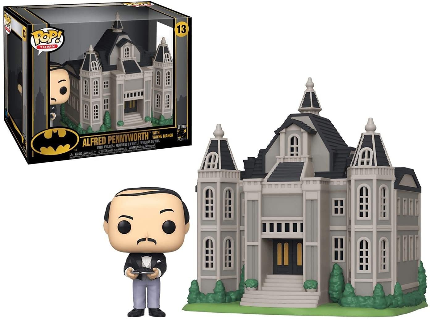 Funko Pop! Town: Batman 80th - Wayne Manor with Alfred Pennyworth Vinyl Figure, Multicolor (45524), 3.75 inches