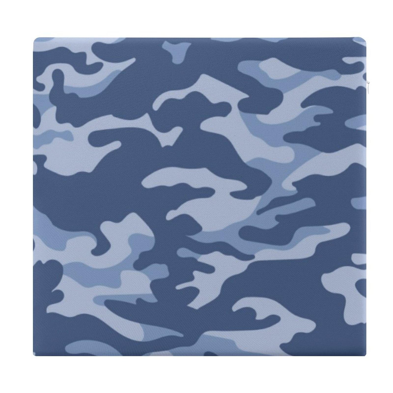 JZemdybill Chair Pad, Blue Camouflage Seat Pad, Square Chair Cushion for Yoga Living Room Balcony