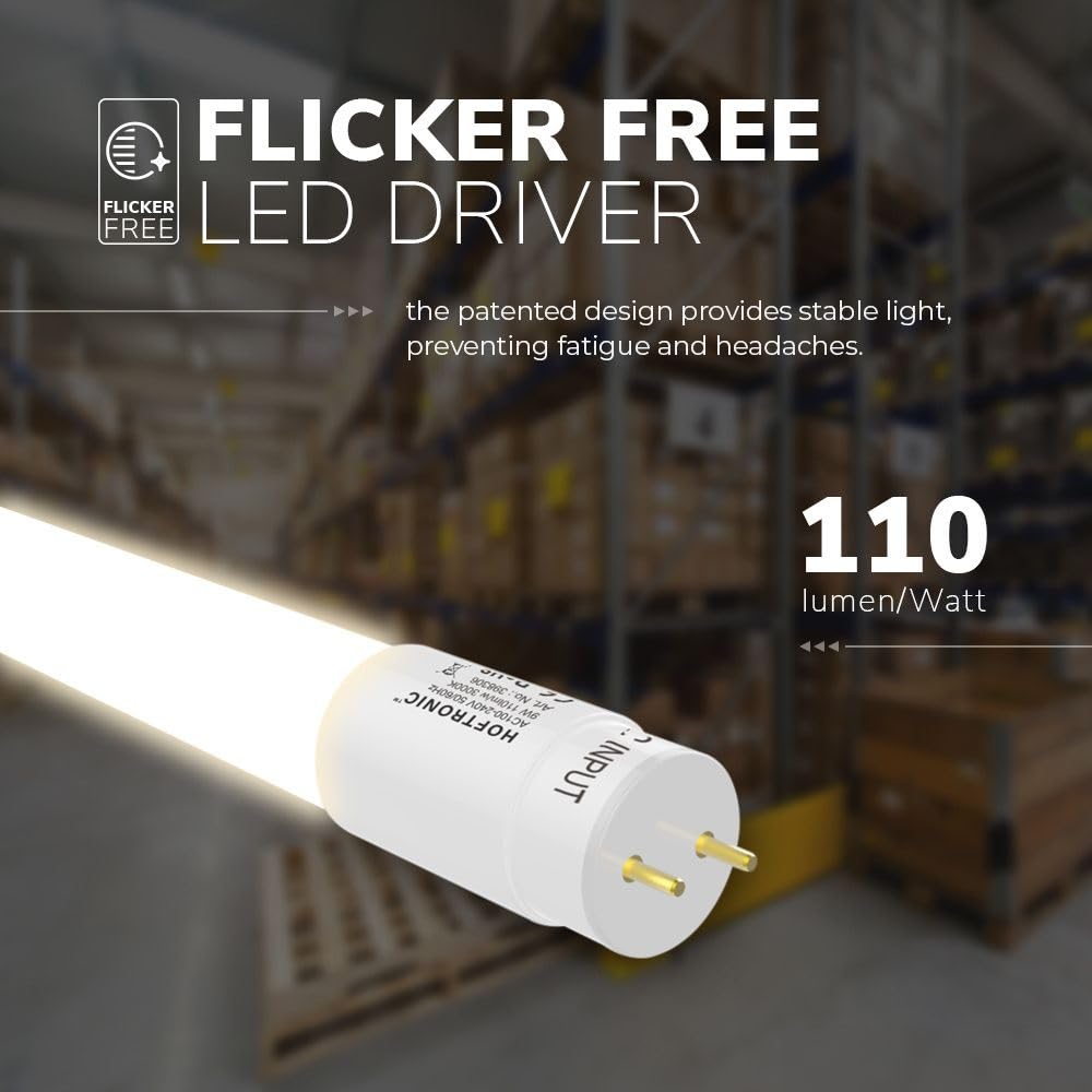 HOFTRONIC - Lot de 5 tubes LED 150cm - 24 Watt 2460 Lumen (110lm/W) - T8 G13 - Tube LED sans scintillement - 3000K blanc chaud Tube lampe - Durée de vie : 30.000 heures