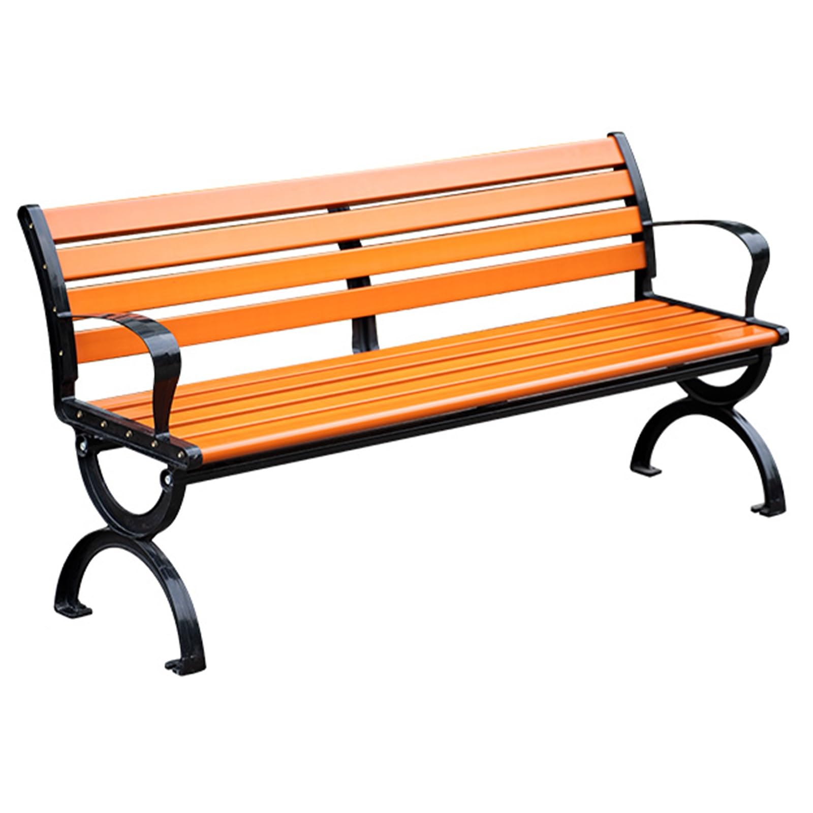FVTVHEV 3-Seater Garden Bench Park Bench Garden Furniture, Solid Wood Slatted Seat Loveseat Park Bench, All-Weather Outdoor Furniture Leisure Seating Patio Chair for Balcony, Porch, Backyard (Color :