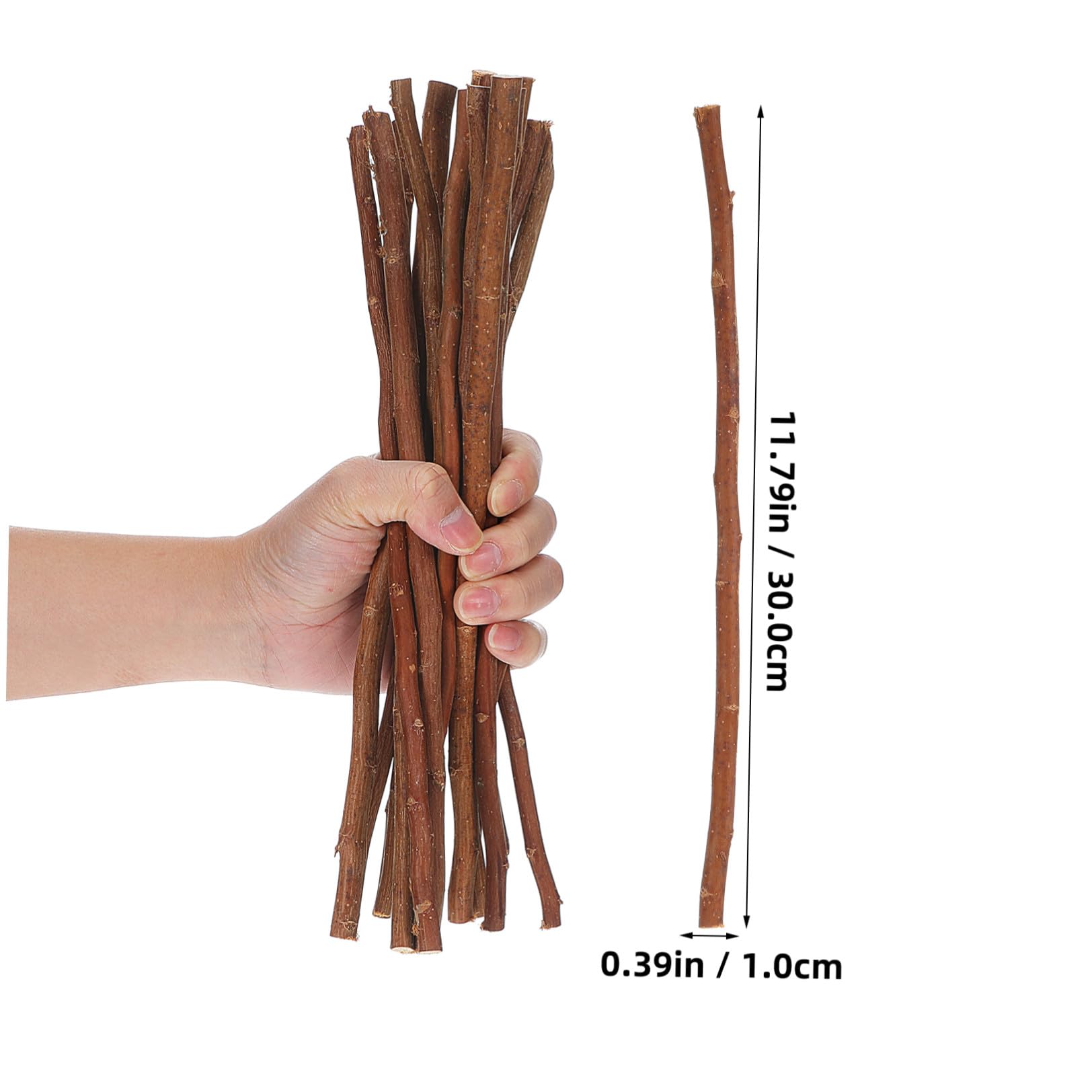 50 Pièces Bâtonnets en Bois Synthétique Marron Ronds pour Loisirs Créatifs, Faciles à Tenir et Résistants, pour Projets DIY Artistiques et Jardinage