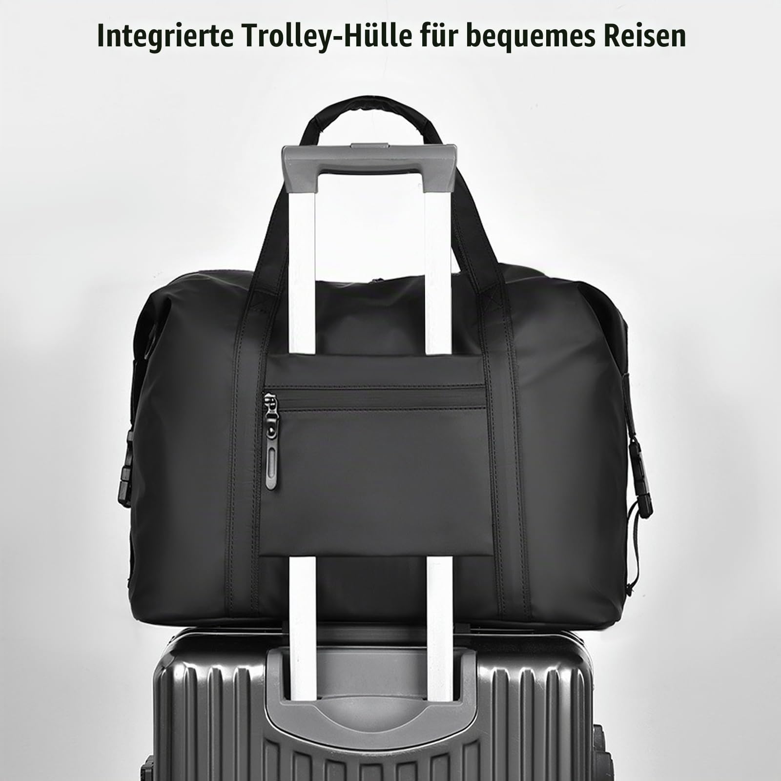 Reisetasche für Ryanair Handgepäck 40x30x20, Wasserdichtes PU Leder Reise Tasche mit Schulterriemen, Weekender für Herren und Damen