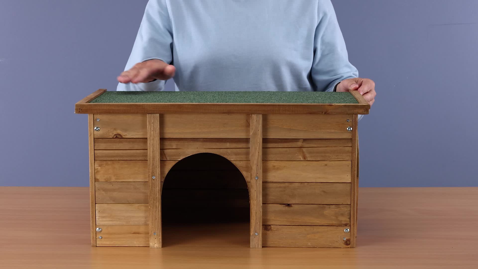 Casetta Per Roditori Kerbl XL - 59x39x30cm, Legno Di Pino, Con Tetto In Bitume - Foto 6