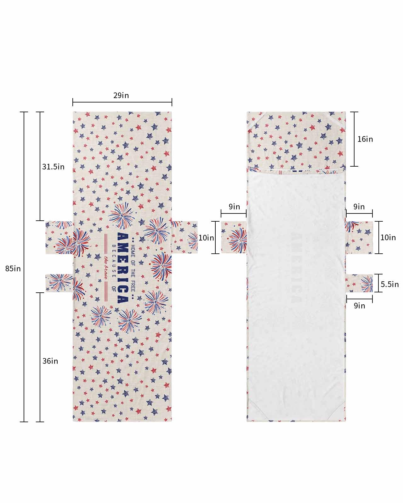 4th of July Beach Lounge Chair Towel Cover, Soft Chaise Lounge Towel with Side Pockets Patio Pool Chairs Cover for Beach/Pool Sunbathing 29x85 Watercolor Blue Red Fireworks Star Rustic