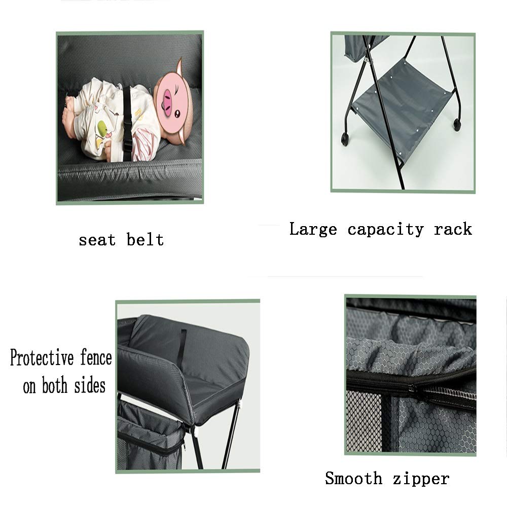 MObyat Cambiador de Pañale,Mesa para pañales Organizador de pañales a Prueba de Agua Bolsa de Almacenamiento para Cama Junto a la Cama para recién Nacidos Soporte para contenedor de Ropa para Cuna