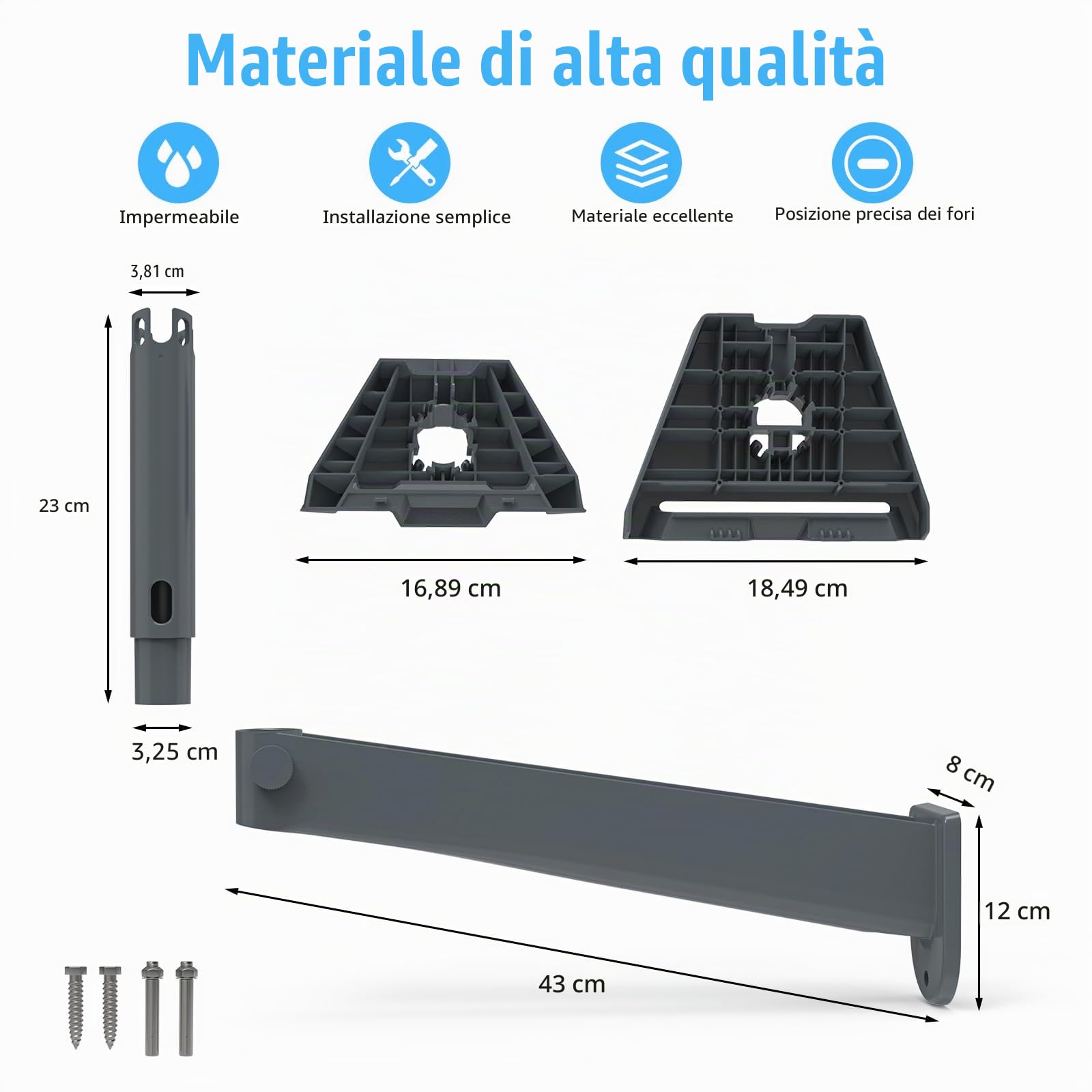 HOLACA Staffa migliorata per Starlink Gen 3/Mini - Regolabile Lungo Montaggio a Parete con Kit di Montaggio per Internet Satellite Kit
