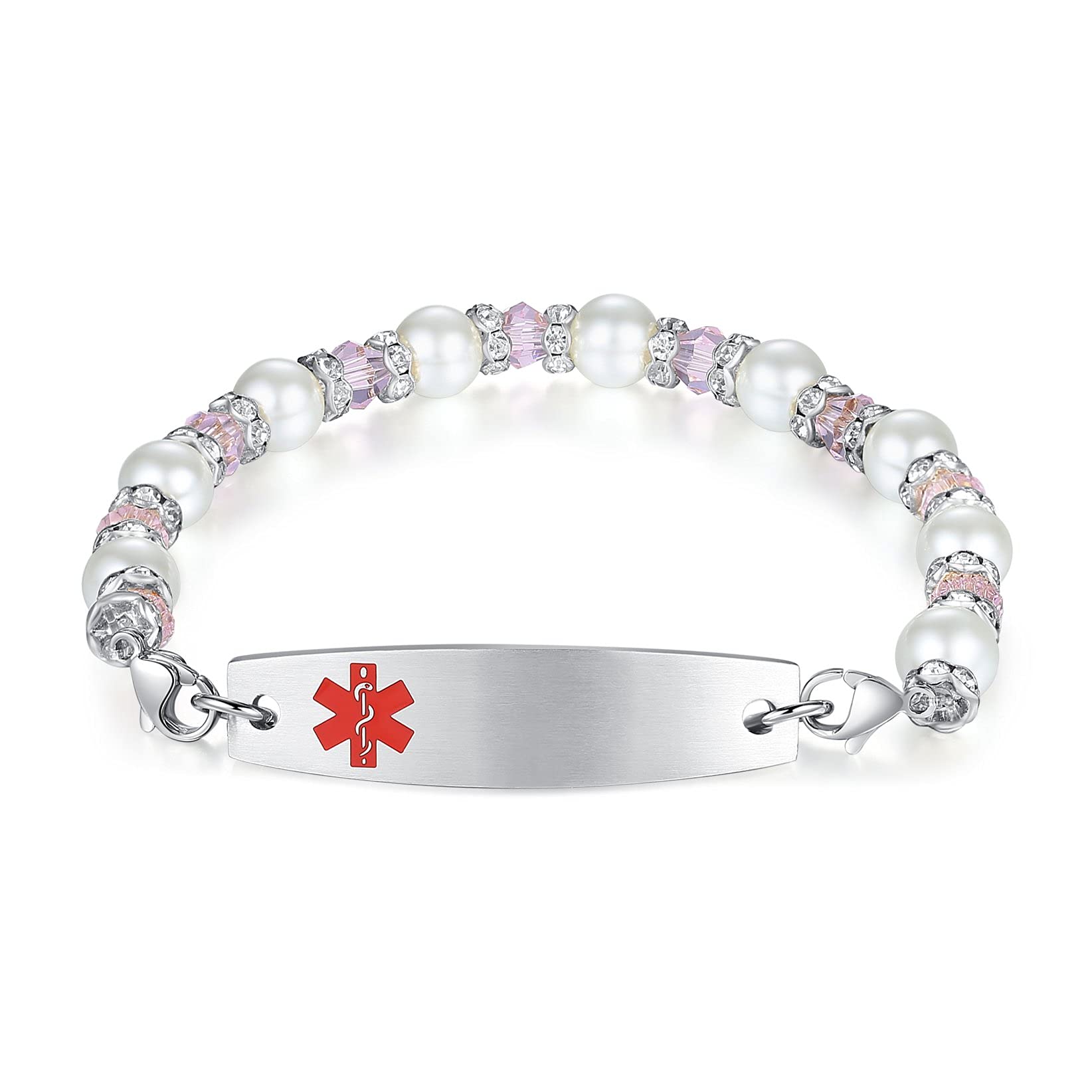 mnmoom 7.5 inch interchangeable Medical id bracelets for Women