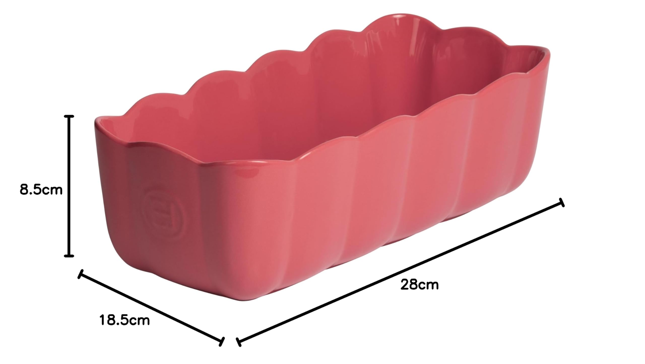 Emile Henry Moule à Cake 28 x 13 cm – Céramique Haute Résistance – Cuisson Homogène et Cake Moelleux – Coloris Rose – Gamme Madeleine – Fabriqué en France