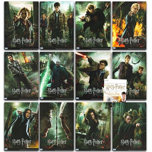 Harry Potter Super conjunto de pôsteres ~ 12 pôsteres de Hogwarts com Harry, Ron, Hermione e mais (decoração de quarto de Hogwarts) (Harry Potter Posters)