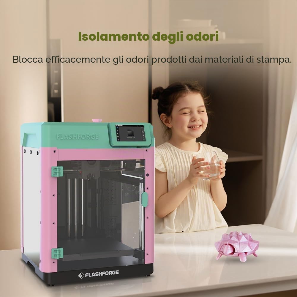 FLASHFORGE Adventurer 5M Kit di chiusura per stampante 3D, Riduzione del rumore e assenza di odori, fai da te La copertura Sblocca più filamenti richiedono alta temperatura come ABS, ASA...