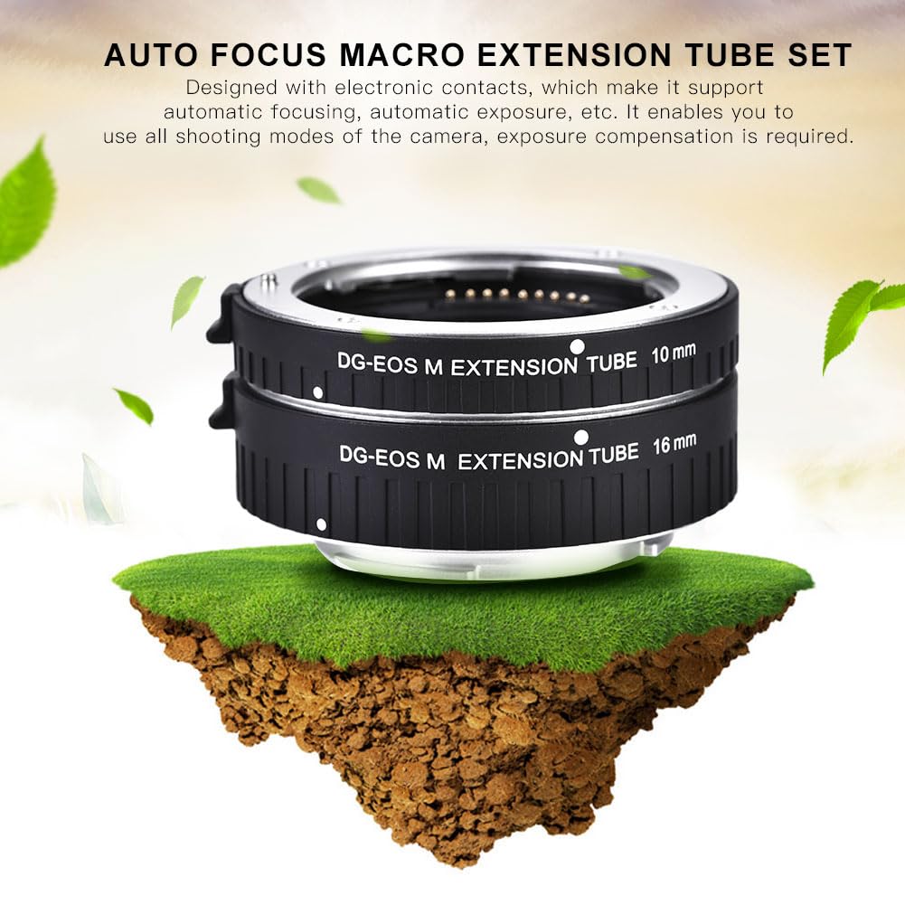 Juego de Tubos de extensión Macro de Enfoque automático de 10 mm + 16 mm para cámaras DSLR (DG-EOS M)