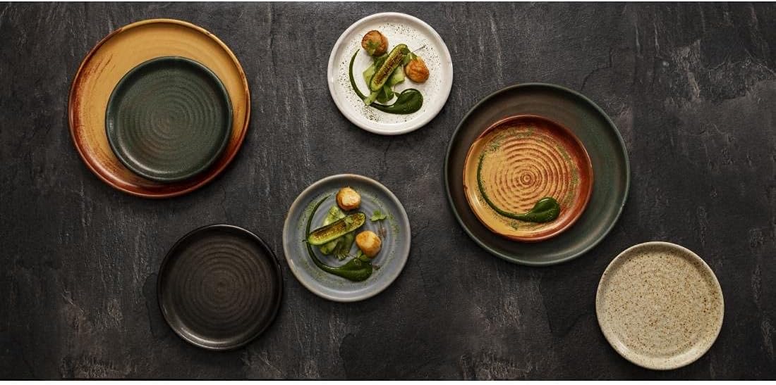 Olympia Canvas Small Rim Round Plate Sienna Rust 180mm (Pack of 6)