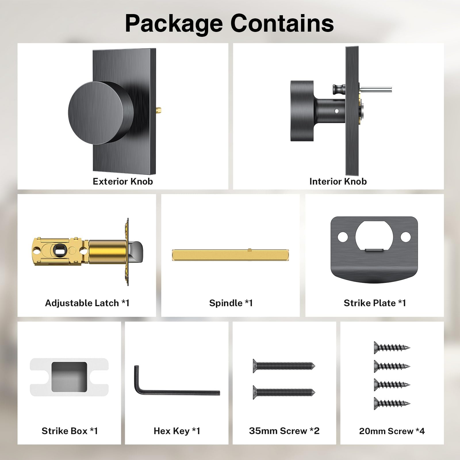Satin Chrome Privacy Door Knobs - Lock & Release -6