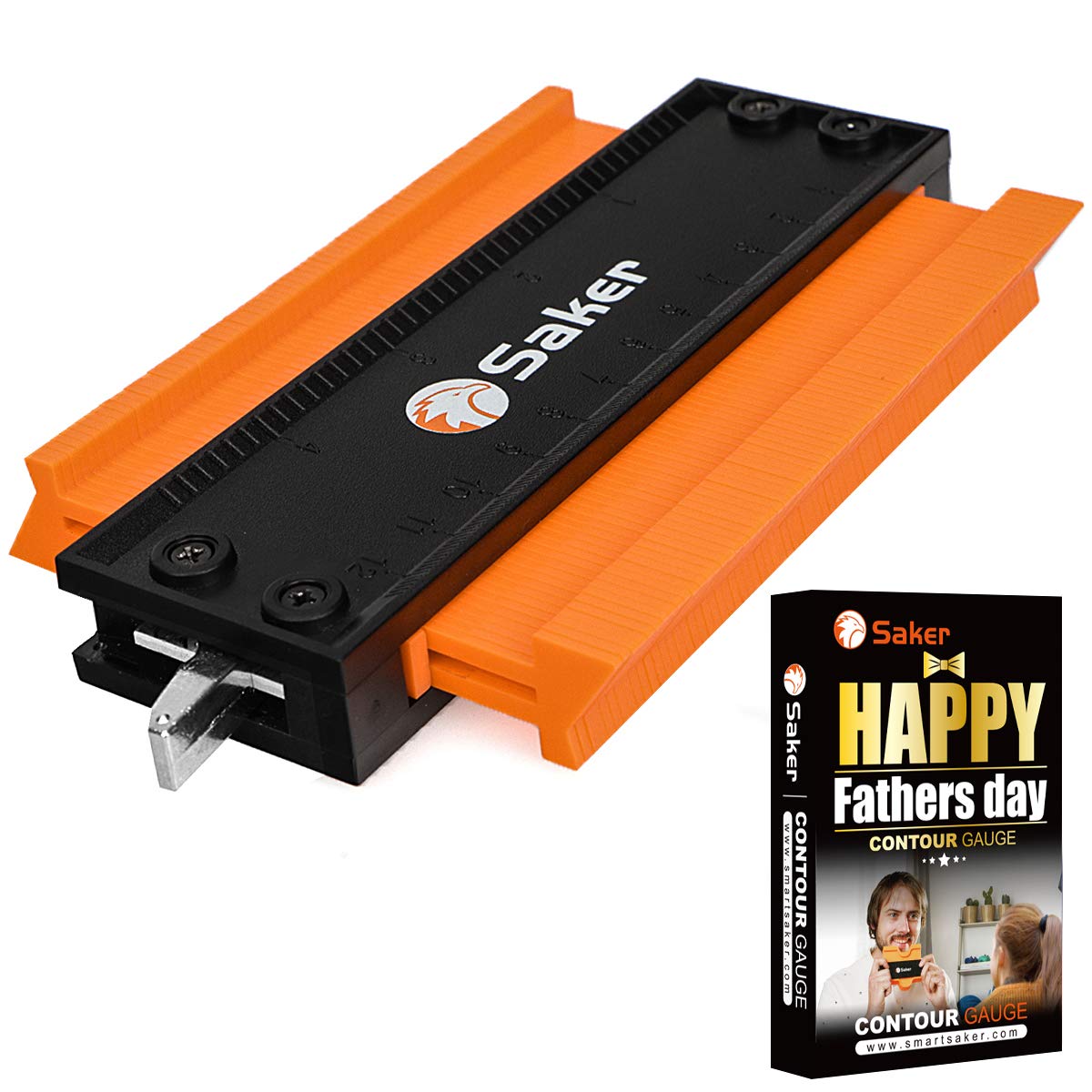 Saker Contour Gauge Profile Tool- Adjustable Lock-Precisely Copy Irregular Shape Duplicator -Irregular Welding Woodworking Tracing - Must Have Tool for DIY Handyman, Construction (5INCH Father's Day)
