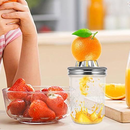 Miniatura 6 de Exprimidor manual de cítricos para tarro Mason de 16.2 fl oz, exprimidor de limón de acero inoxidable para el hogar, exprimidor de frutas para