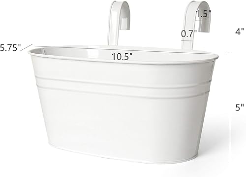 Miniatura 8 de Dahey Macetas colgantes de 4 pulgadas de metal y hierro para valla de barandilla, 10 unidades y 5 pulgadas, 3 paquetes de soporte para plantas de