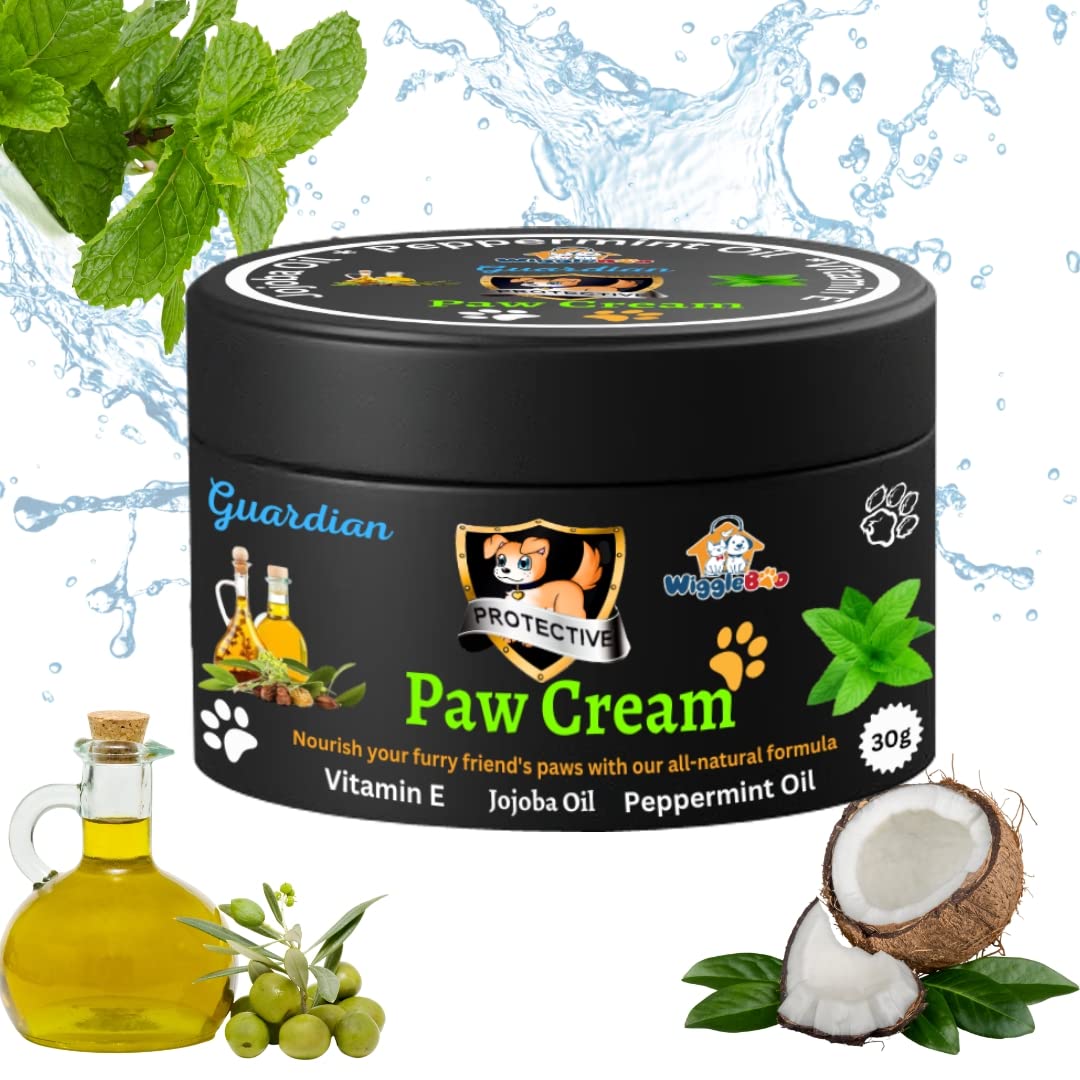 Dog Paw Cream Guardian - Expert for Ultimate Paw Protection | Enriched Plant-Based Butter, Waxes, Coconut Oil & Essential Oils | Nourishes, Heals & Shields for Happy, Healthy Paws (30g)