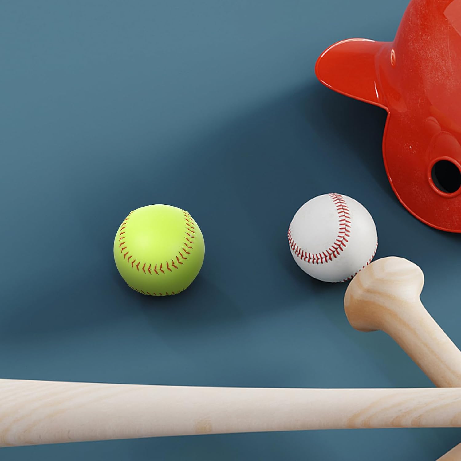 Toddmomy Softball Baseball Replacement Ball Hand-Stitched PVC Green Sturdy Damage Resistant for Sports Practice and Training Sessions Suitable for Teen and High School Outdoor Competitions