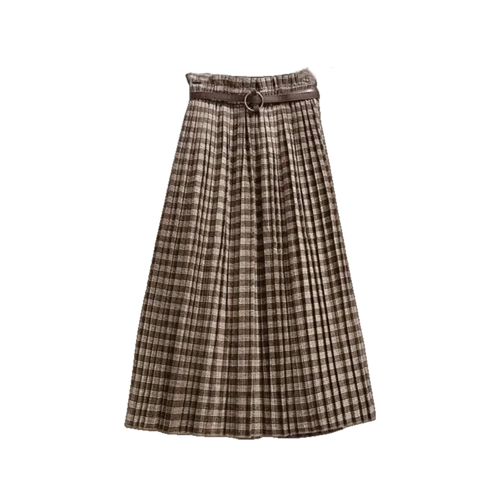Spódnica w kratę patchworkowa długie spódnice vintage elastyczny pasek z wysokim stanem spódnica trapezowa damska plus size 4XL plisowane spódnice