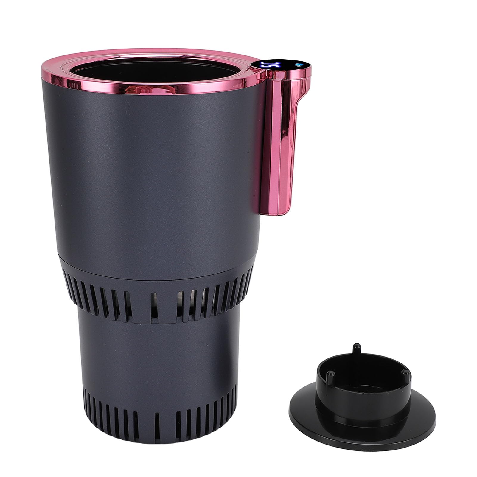 Calentador de Tazas para Auto, 2 en 1 Diseño Inteligente Semiconductor Enfriamiento Calefacción Pantalla LCD de Temperatura Control Táctil, Calentador y Enfriador de Tazas con Plug and Play