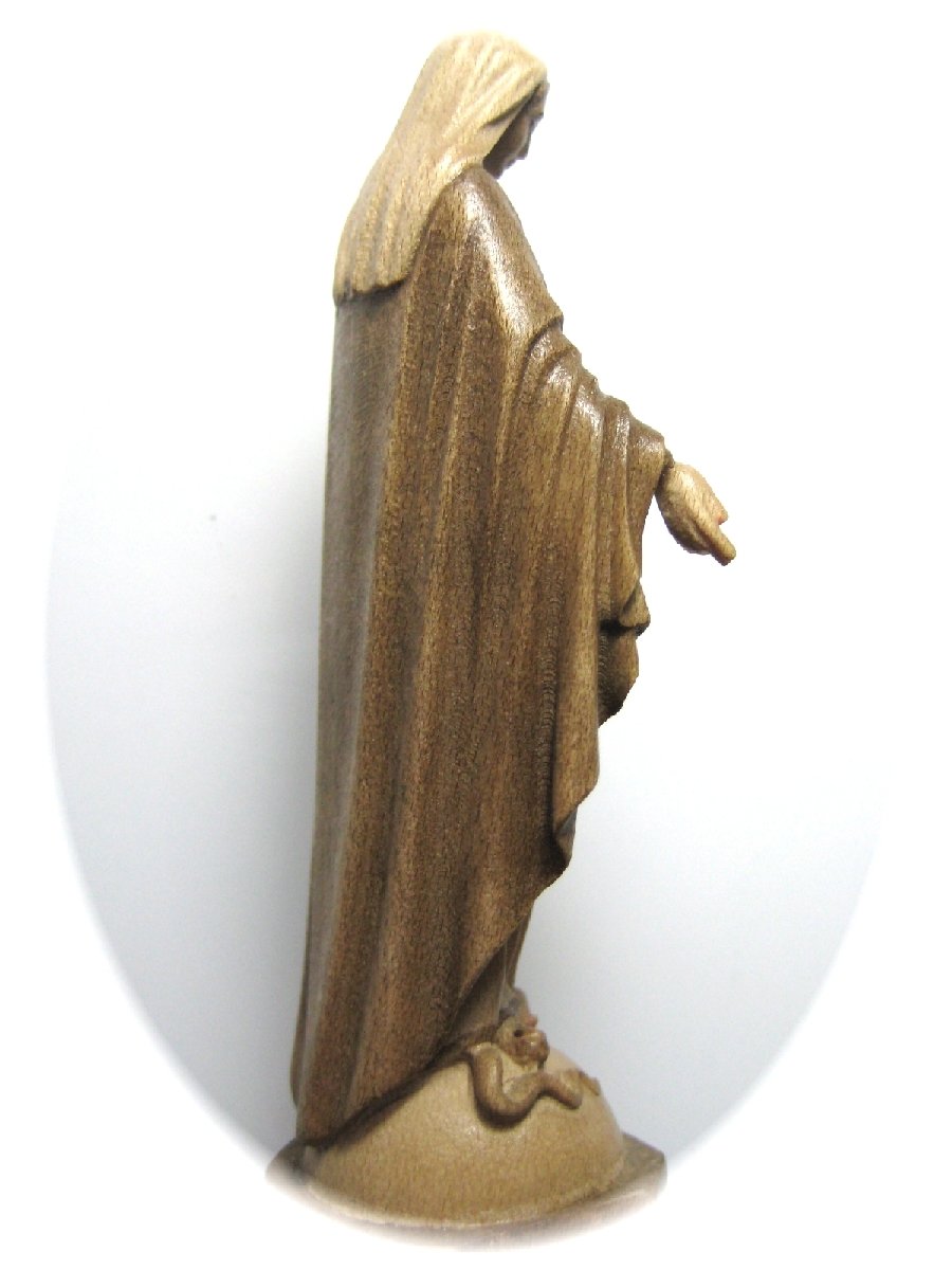 マリア像 木彫り 15センチ イタリア製 （メジュゴリエ）