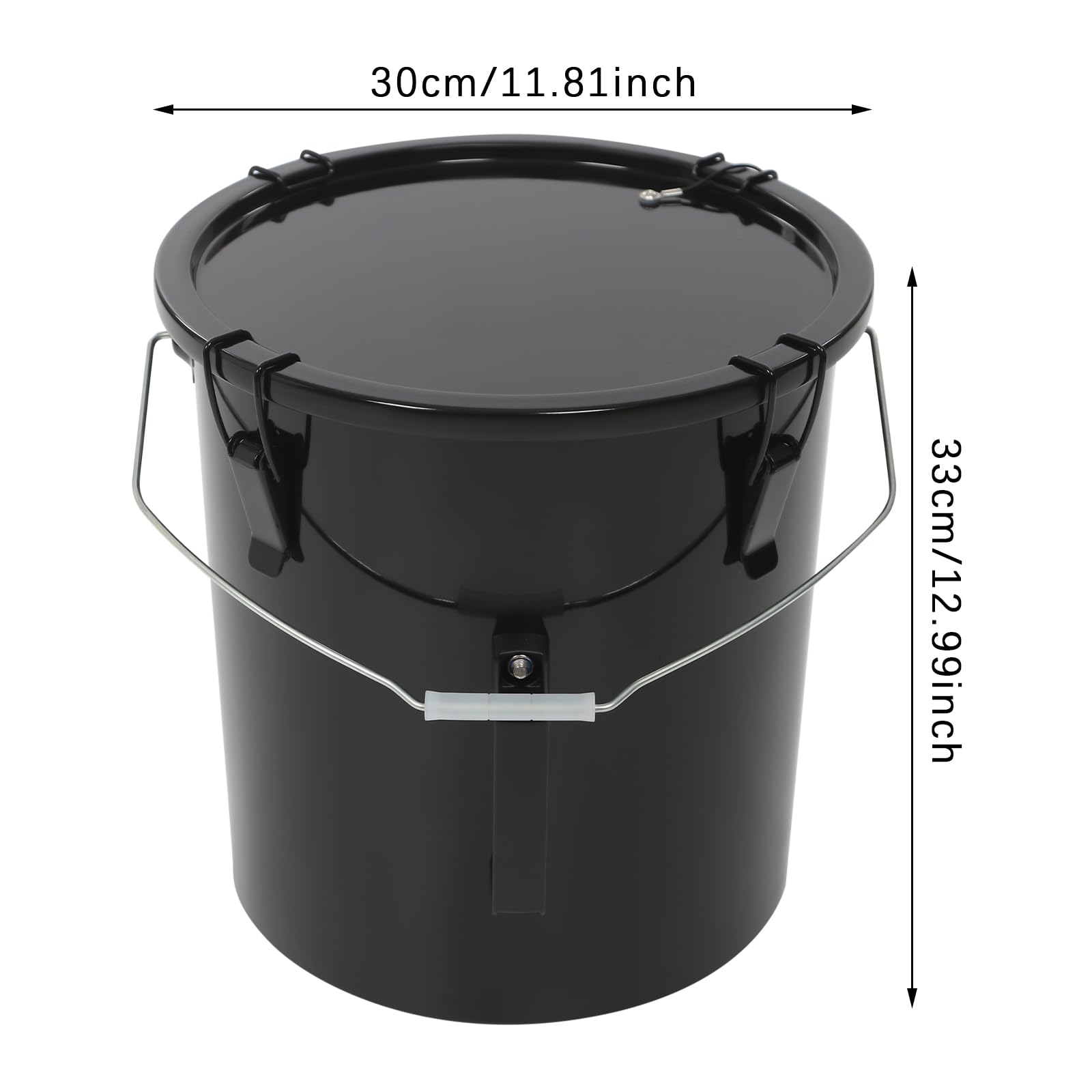 6 Gal Fryer Grease Bucket - Oil Disposal Transport Container with Handle, Strainer, Lid & Lock Clips, Grease Bucket for Restaurants, Barbecue Shops, Hot Pot (Black)