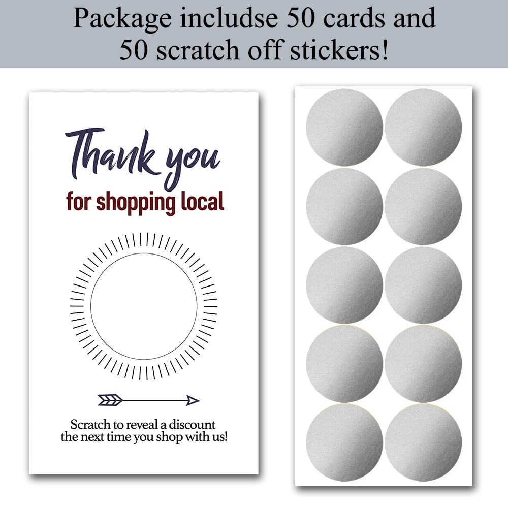 Haizct 50 Pack Pink Thank You Blank Gifts Certificate Scratch