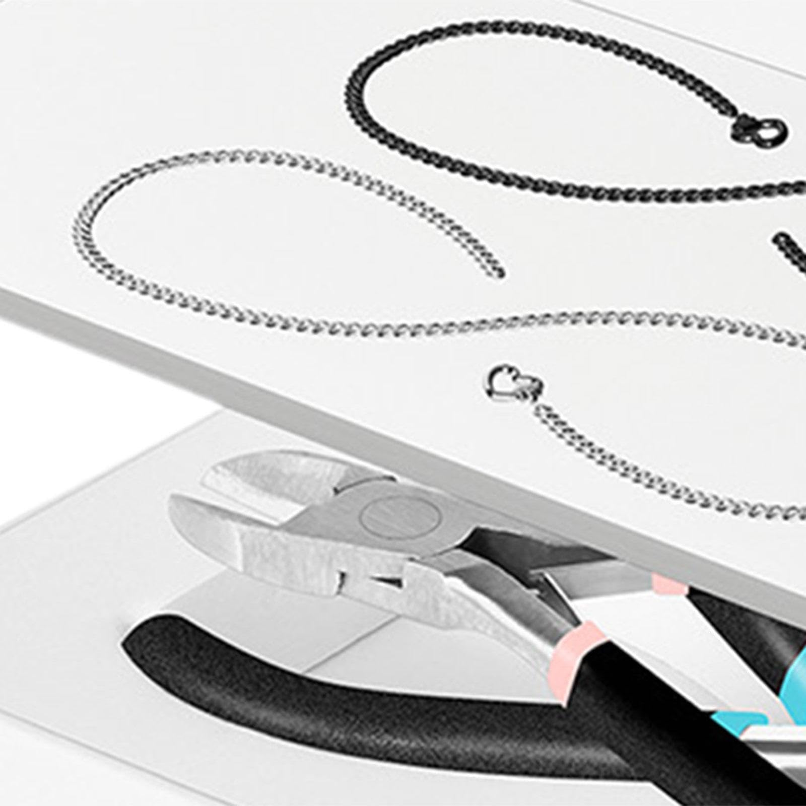 2 Pezzi Bracciale Permanente Set Braccialetti Coppie Kit Creazione Gioielli Materiale Acciaio Inox Argento Inclusi Strumenti Adatti a Regalo, 1 Nero 1 Argento