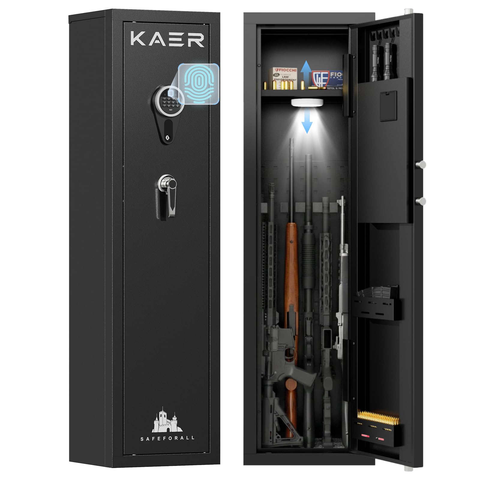 6-8 Fingerprint Long Gun Safe for Rifles and Pistols with Scope for Home