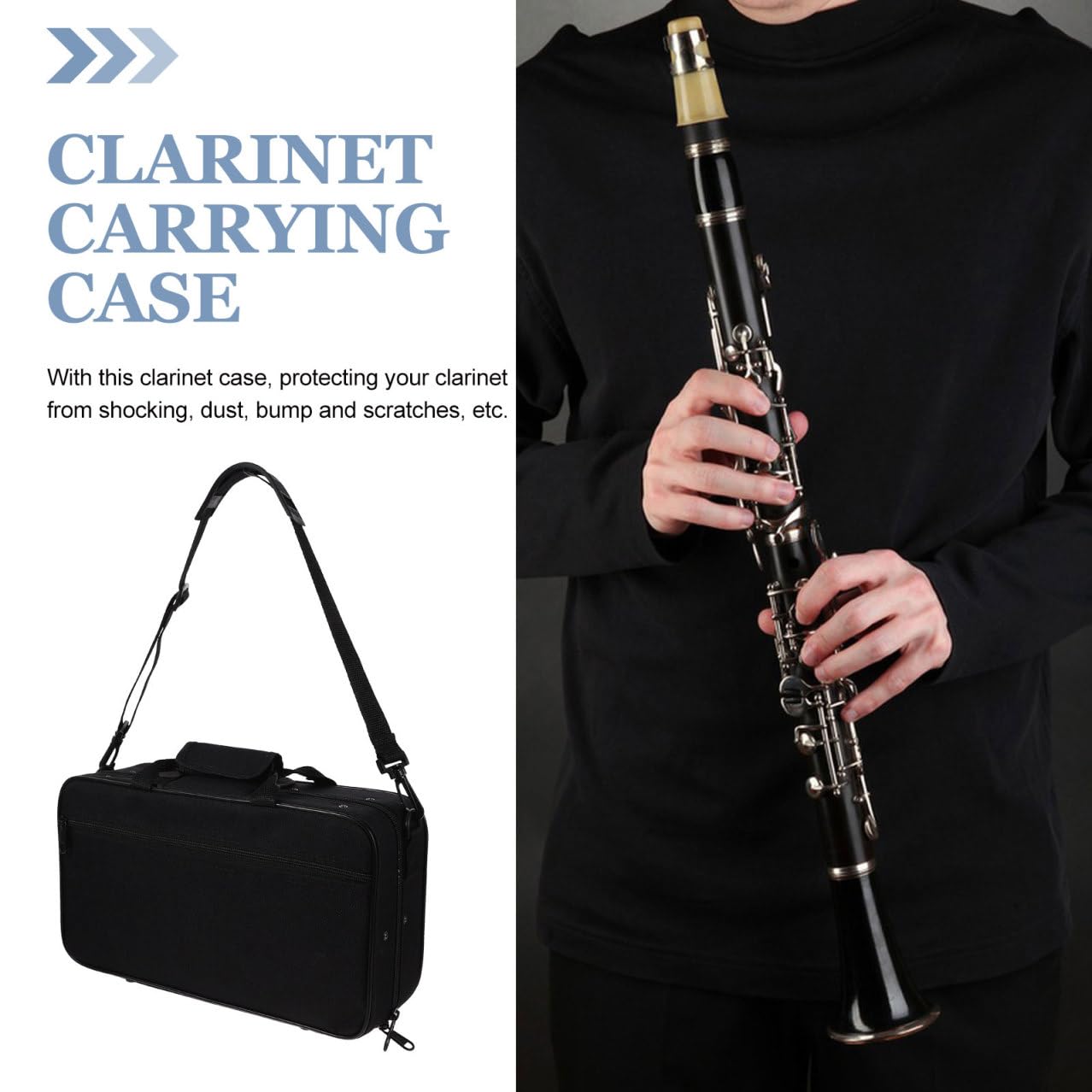 Negro Estuche Resistente para Oxford Portátil Tela, de Clarinete