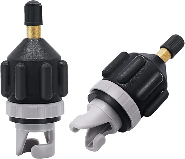 2PACK Inflatable Stand Up Paddleboard (SUP) Pump Adaptor -Universal Standard Schrader Air Valve Adapter Pumping Head Connector Converter for Inflating Boat, Kayak, Surfboard, Bed, Car Tire (Black)