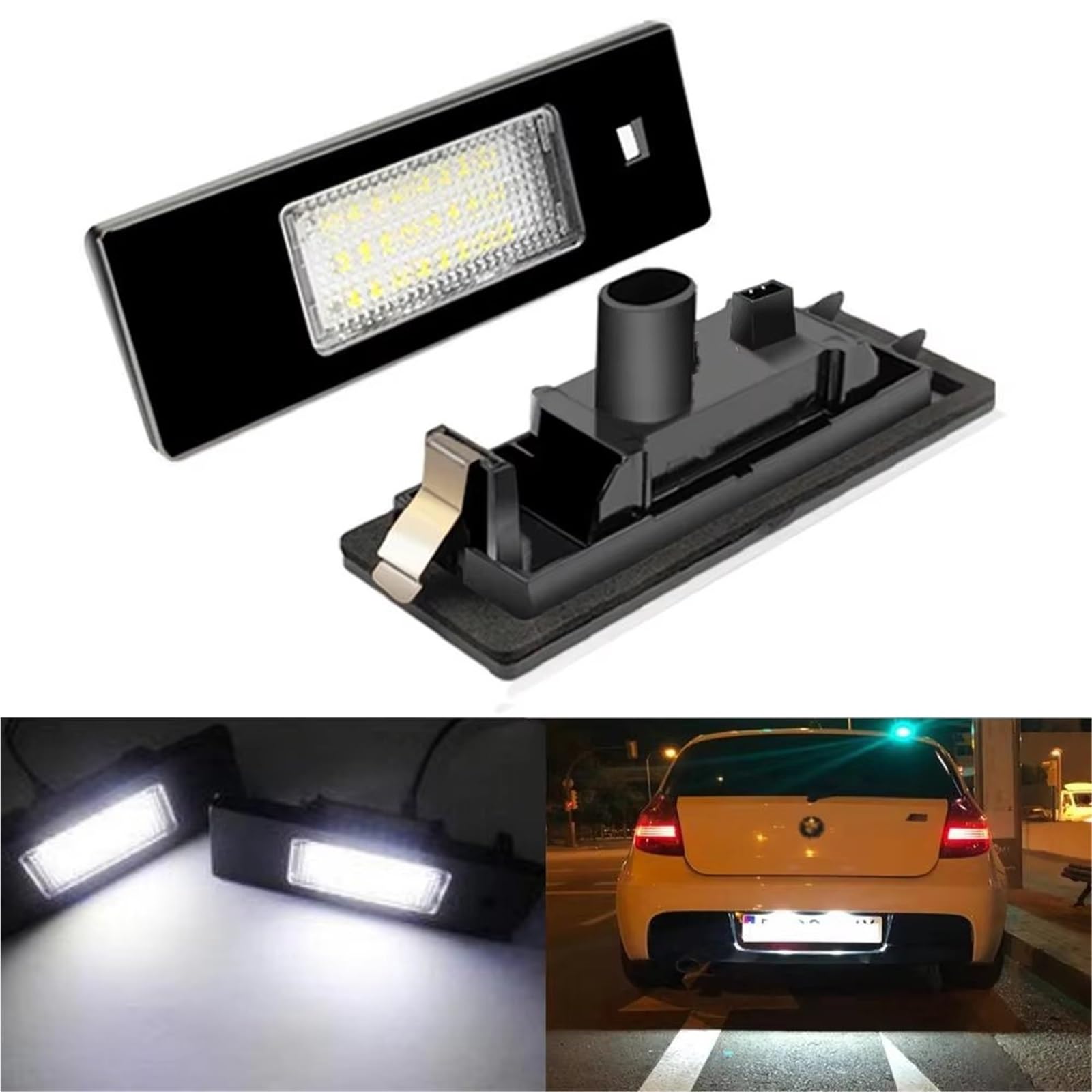Para Serie 1 Para E81 Para E87 Para E63 Para E64 Para M6 Para E85 Para E86 Lámpara Matrícula LED Xenón Blanca 2 Piezas Luces LED Matrícula Matrícula