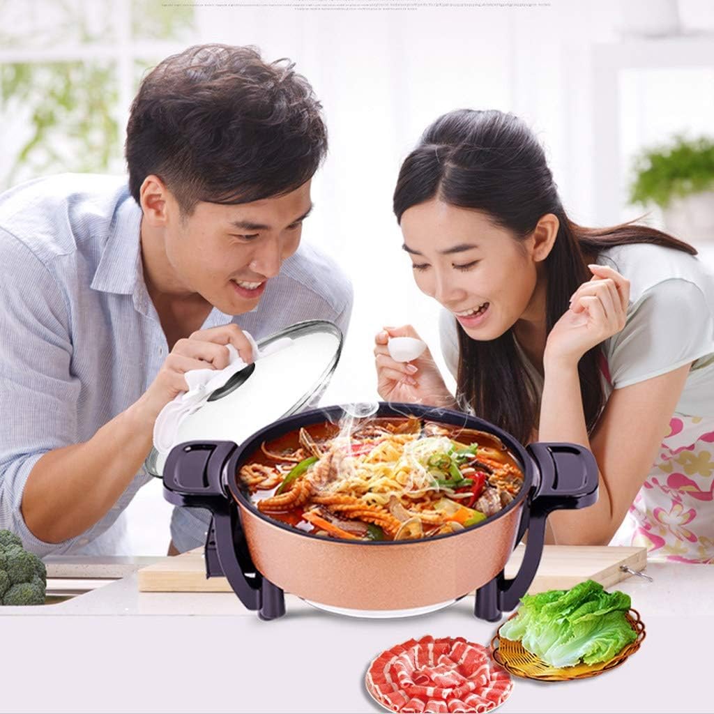 Electric Skillet with Glass Cover,for Pizza, Steak, Breakfast and More, Nonstick Frying Pan Evenly Cooking Family