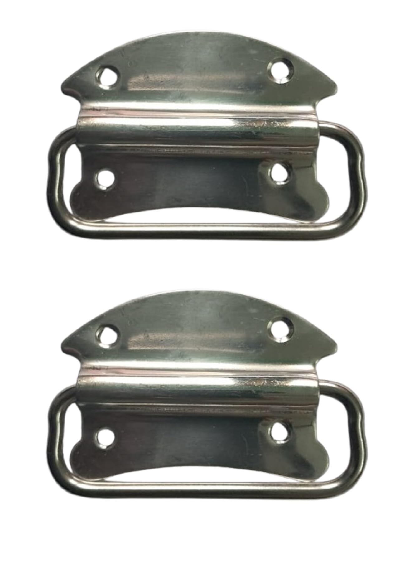 Q1 Beads 2 Pcs. Stainless Steel 3 Inch(9 cm x 6 cm) Cabinet Chest Pull Handle Kadi for Furniture Bed Storage Box Drawer & Door -2 Pack (Chrome)-image-11