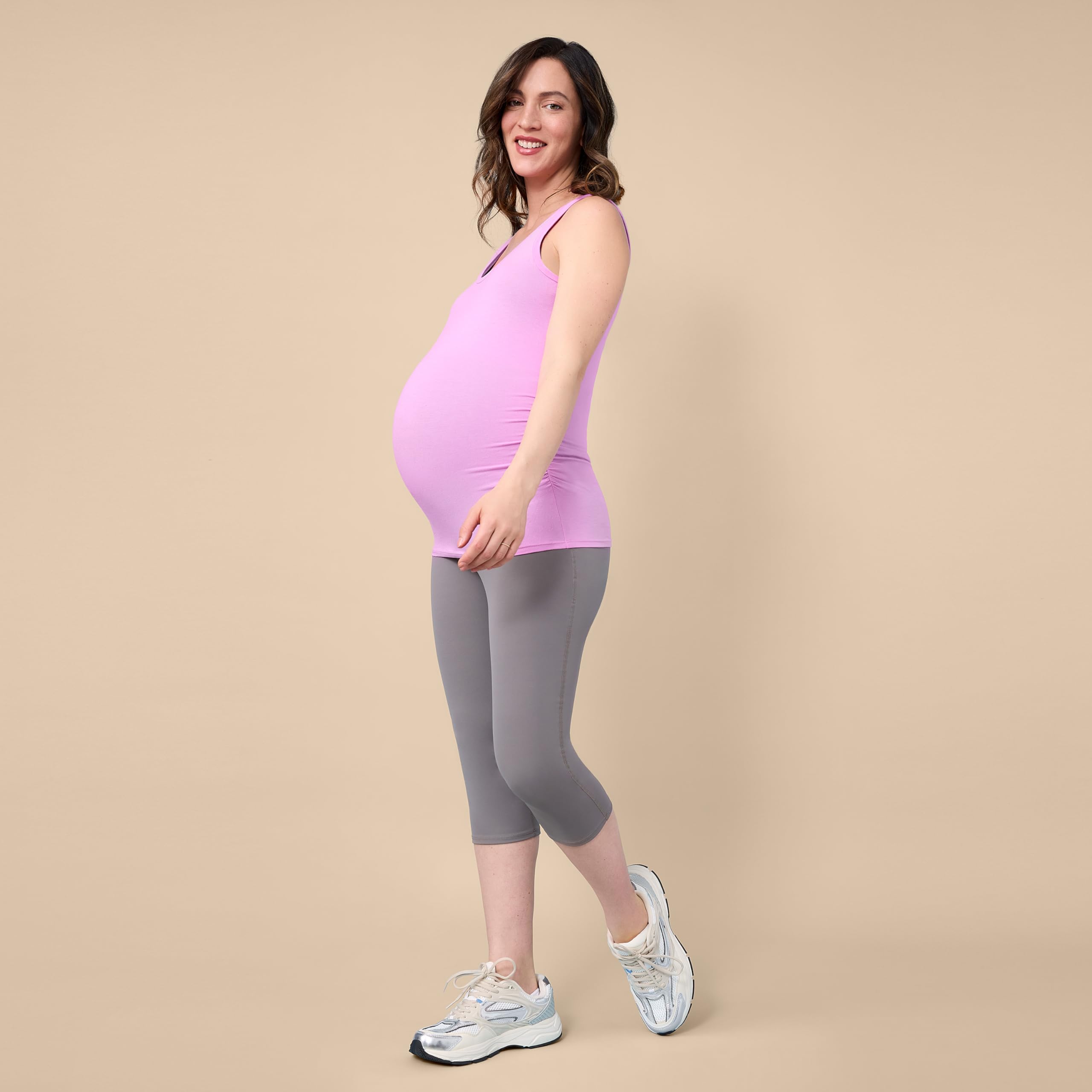 Motherhood Maternity Damen Leggings Over The Belly Active Capri Pregnancy Legging