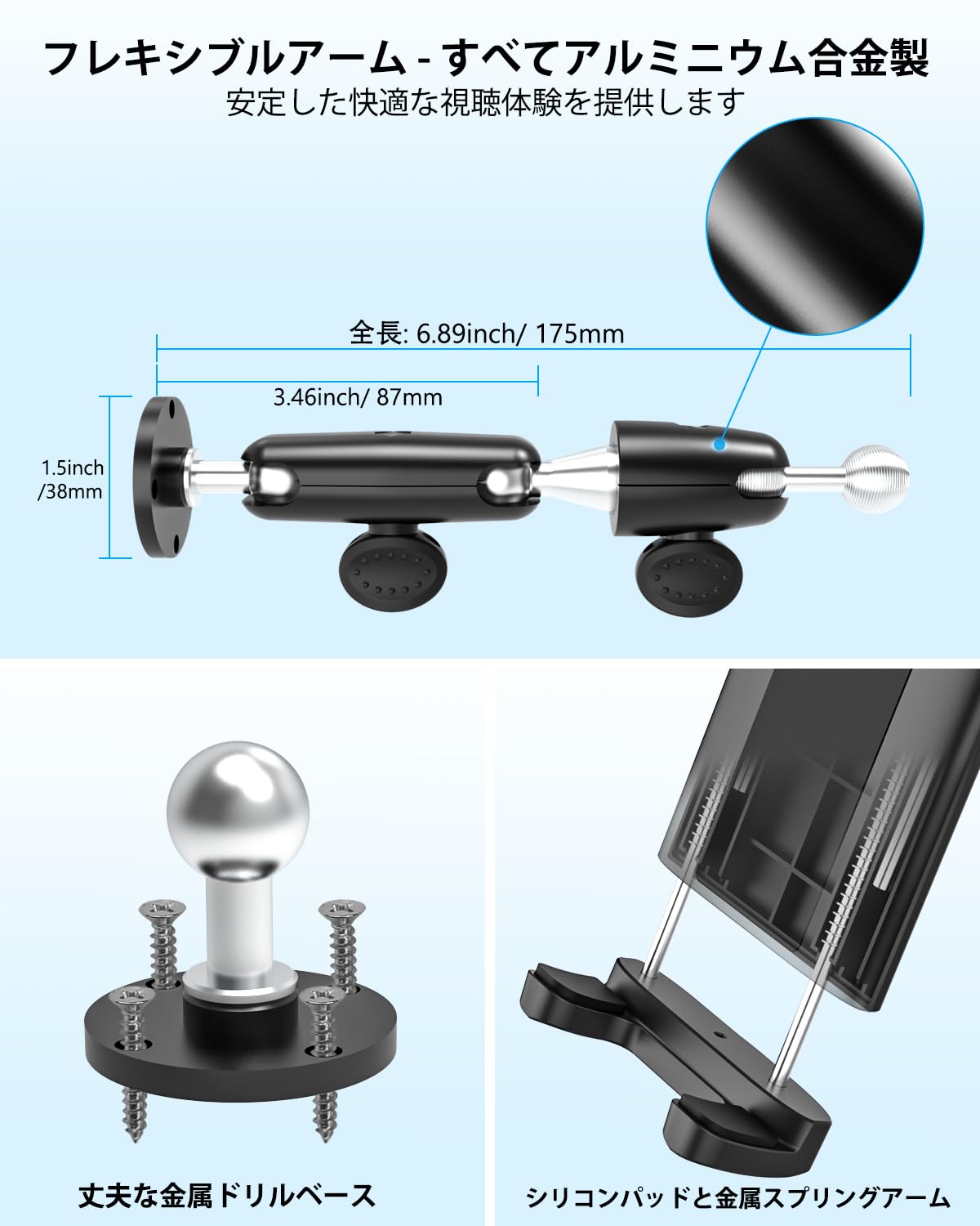 Dosvsi キッチン タブレットスタンド クランプマウント ipadホルダー3 Dosvsi キッチン タブレットスタンド クランプマウント ipad