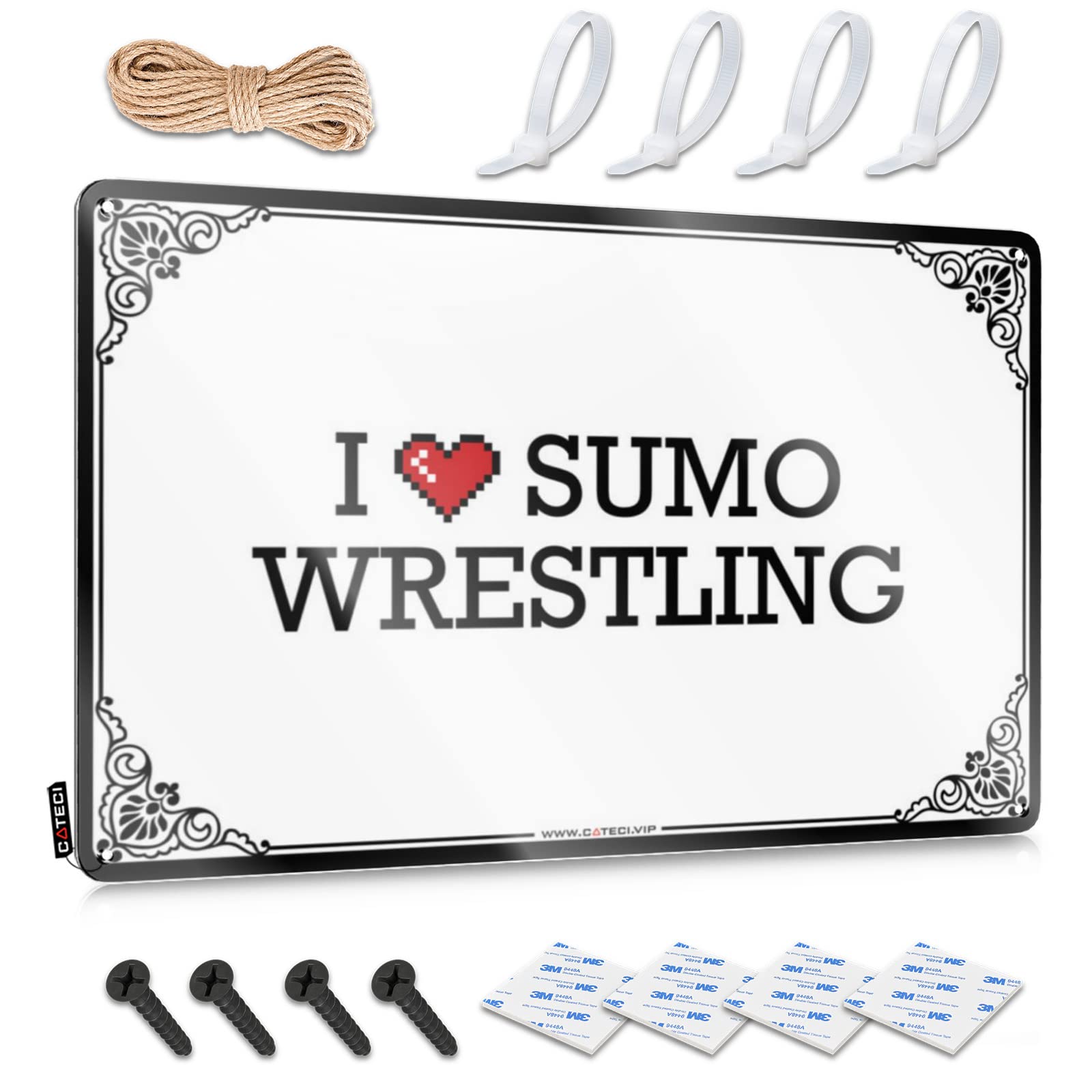 I Love Sumo Wrestling Winter Americana - Decorations Accessories Vintage Wall Art(30X40CM)