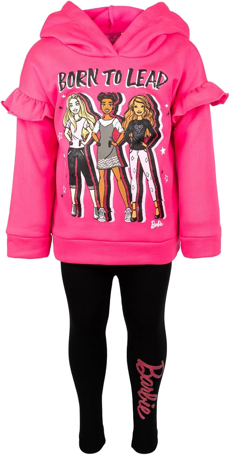 Barbie Girls Fleece Hoodie and Leggings Outfit Set Toddler to Big Kid Sizes (2T - 18-20) - Image 6