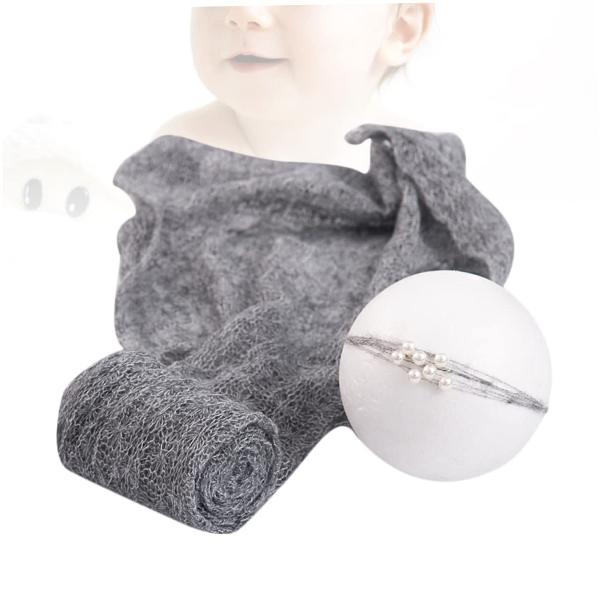 ibasenice 3 Stücke Baby Fotografie Requisiten Mohair Baby Wrap Swaddle Neugeborenen Foto Zubehör Komfortable Material Grau