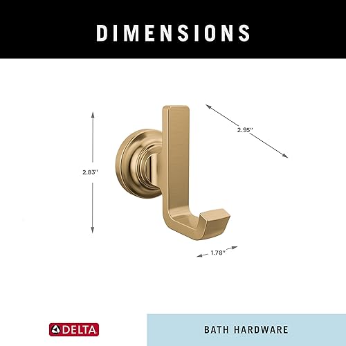 Miniatura 6 de DELTA FAUCET 78935-CZ Tetra - Accesorio de baño con gancho doble para toallas en bronce champán