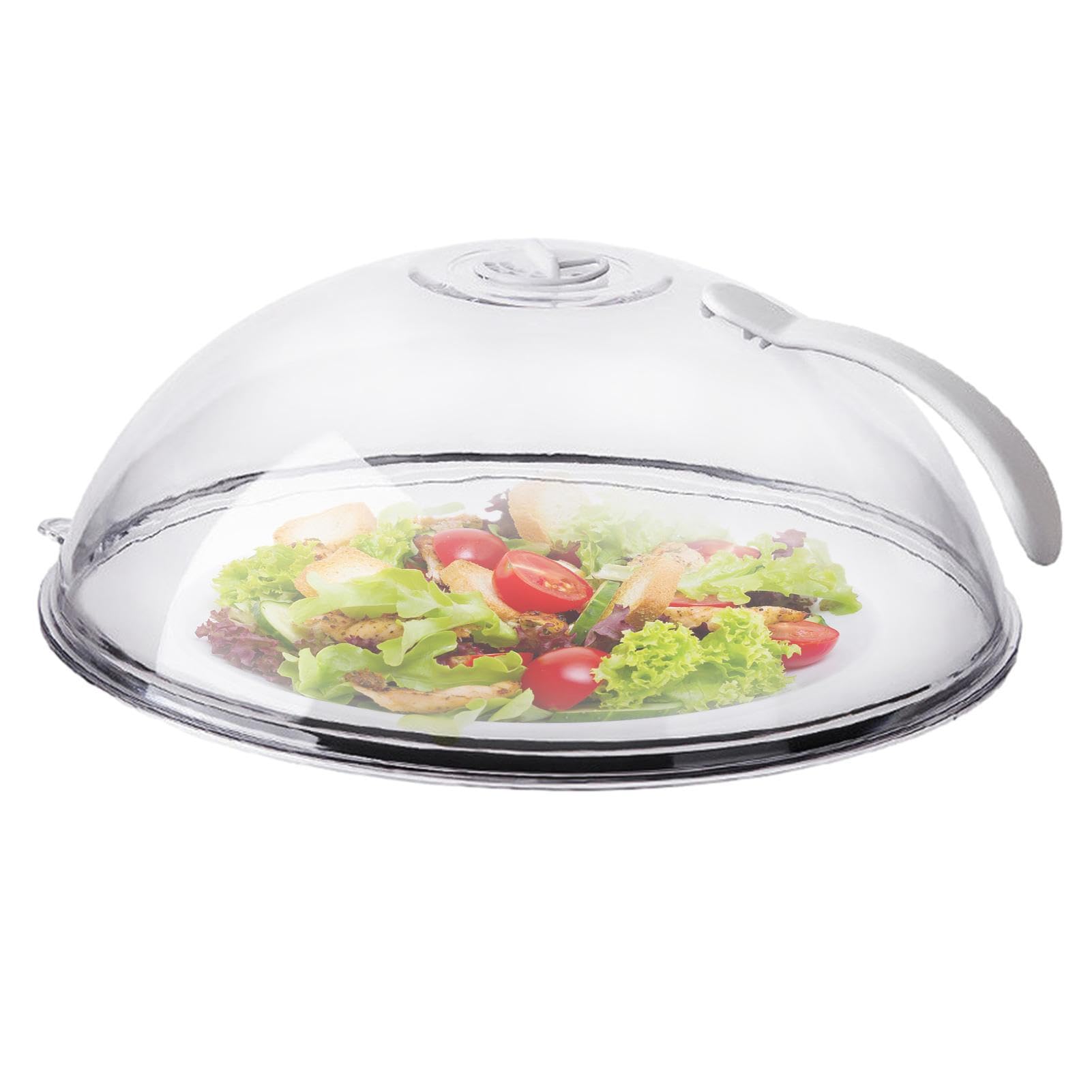 Magnetron Voedselhoes Transparant Magnetron Splatter Cover met Handvat Magnetron Splatter Guard, Anti-latter met Stoomopeningen Houdt Magnetron Schoon (1 Pack 20cm