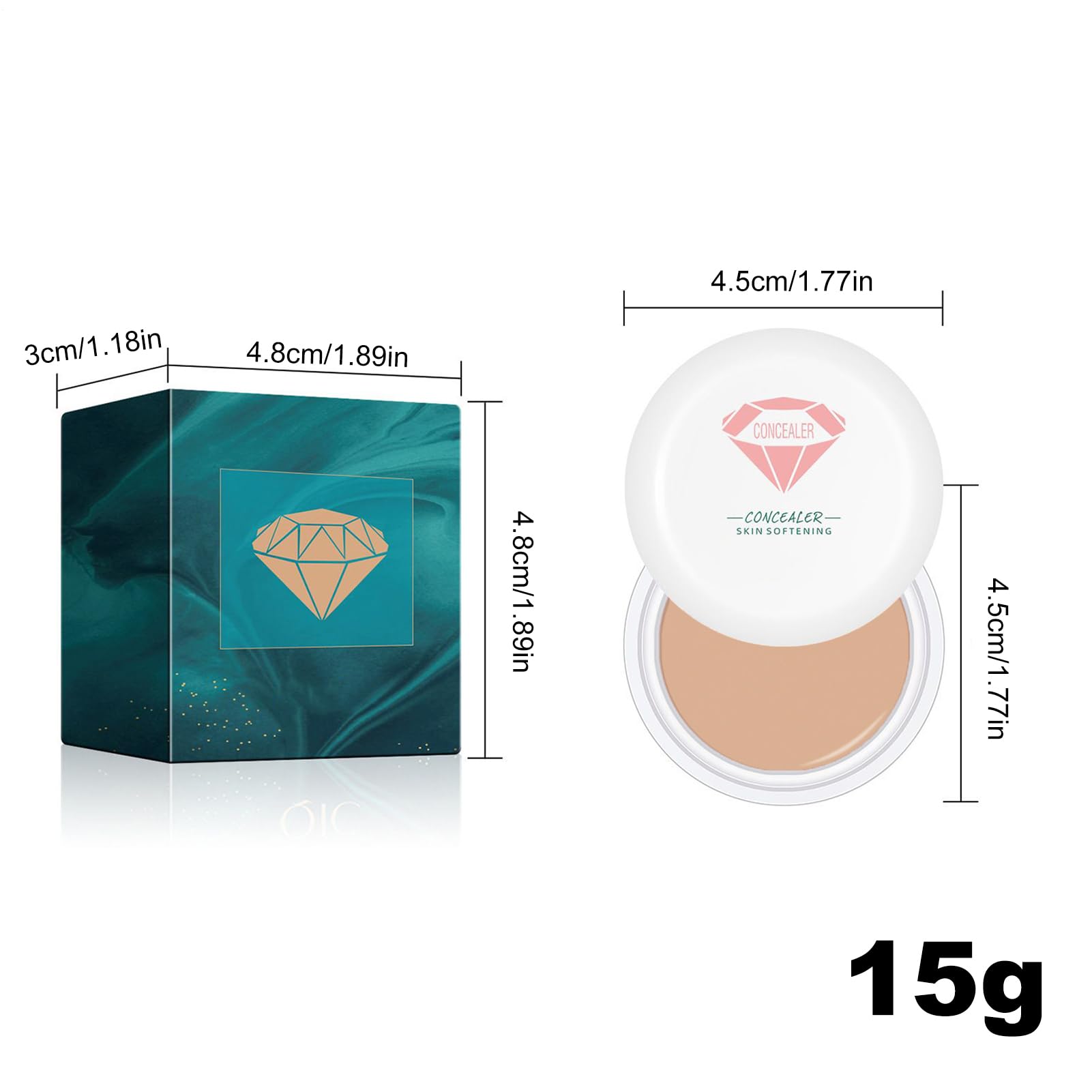 Full Coverage Concealer 15 g Deckende Make-up Creme für das Gesicht | feuchtigkeitsspendender Concealer Primer für Gym, Reisen, Outdoor, tägliche Nutzung, Party, Treffen, Urlaub, Hochzeit und