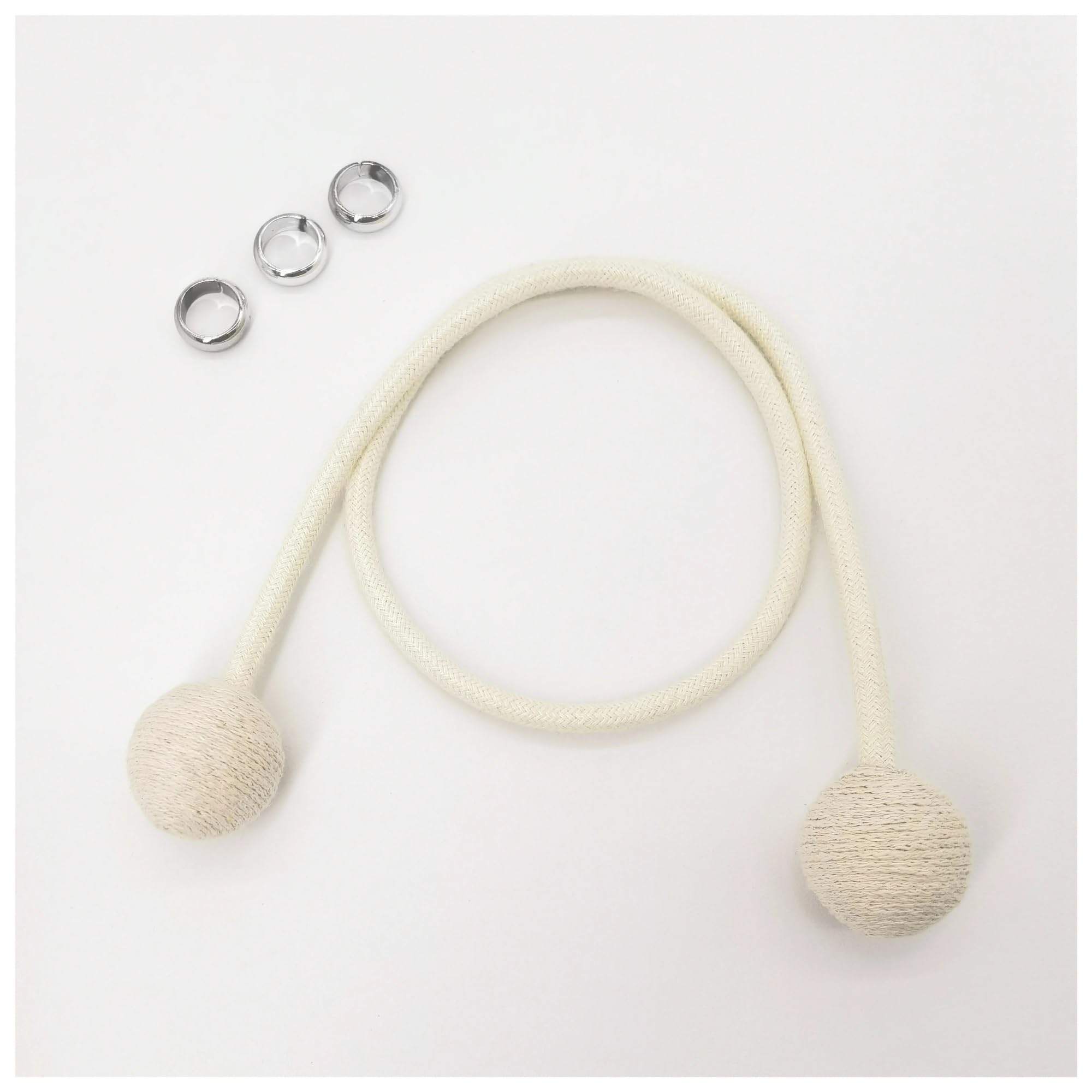 Embrasses de Rideaux en Boules Bois fabriquées à la Main, 2 pièces, décorations Simples, adaptées aux Salon et Chambre Coucher pour Maison